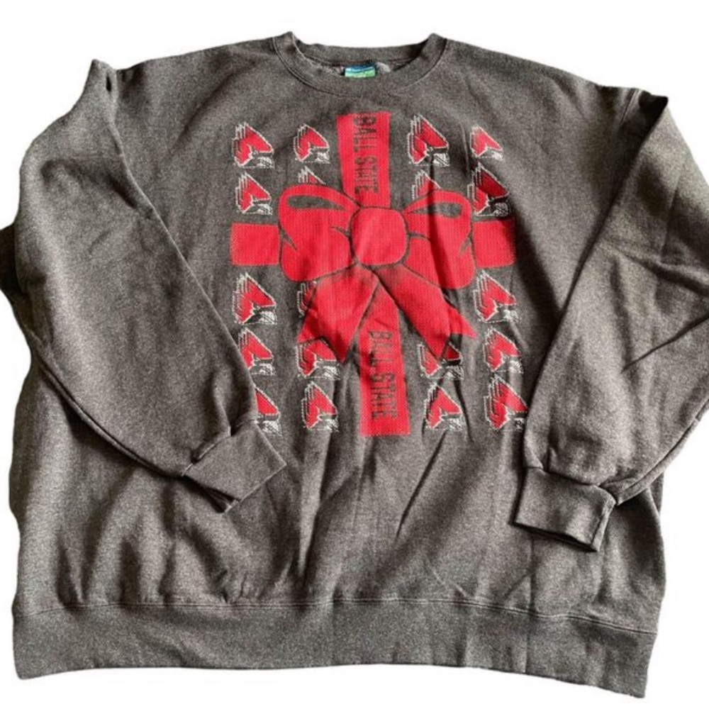 Mens size XXXL Ball State university dark grey champion Christmas sweatshirtKH44